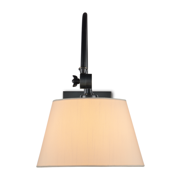 Ashby Bronze Swing-Arm Wall Sconce with Elegant Eggshell Shade - Classic Lighting for Any Room