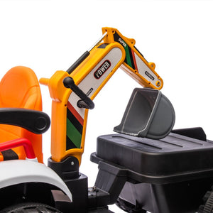 English Elm 24v Kids Electric Ride on Construction Tractor Swivel Seat Remote Control Toy W1578P294833
