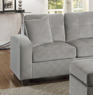 English Elm 2-piece Tufted Microfiber Sectional Reversible Chaise Pocket Coil Modern Living Room Taupe B011S01326