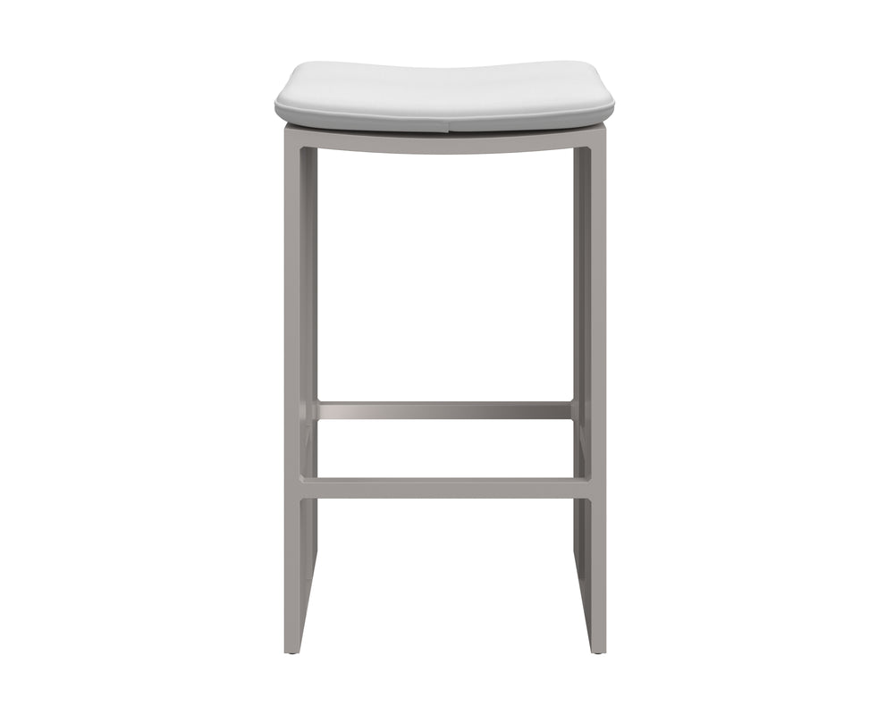 Sunpan Verin Barstool - Modern Backless Design with Weather-Resistant Cushion for Stylish Outdoor Spaces Greige / Stinson White