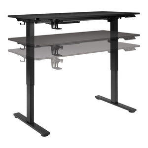 OSP Home Furnishings Primo Electric Standing Desk with Led Lighting Steel Frame and Built-in Cable Management PMO4824GD-BCF
