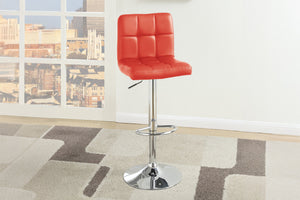 English Elm Adjustable Red Faux Leather Barstool Set of 2 – Swivel, Gas-Lift Height, Armless Modern Stool Comfort B089P388374