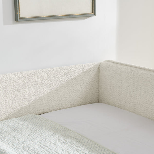 English Elm Daybed With Trundle – Elegant Tufted Full Size Sofa Bed In Beige Boucle, Perfect For Guests & Relaxing W1413S00093