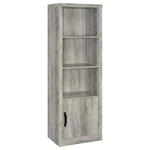 English Elm Conifer Slim Grey Driftwood Media Tower with 3 Shelves, Corner Space-Saving Storage & Weathered Finish B062P375402