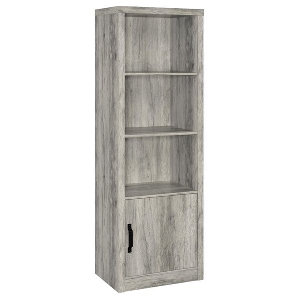 English Elm Conifer Slim Grey Driftwood Media Tower with 3 Shelves, Corner Space-Saving Storage & Weathered Finish B062P375402