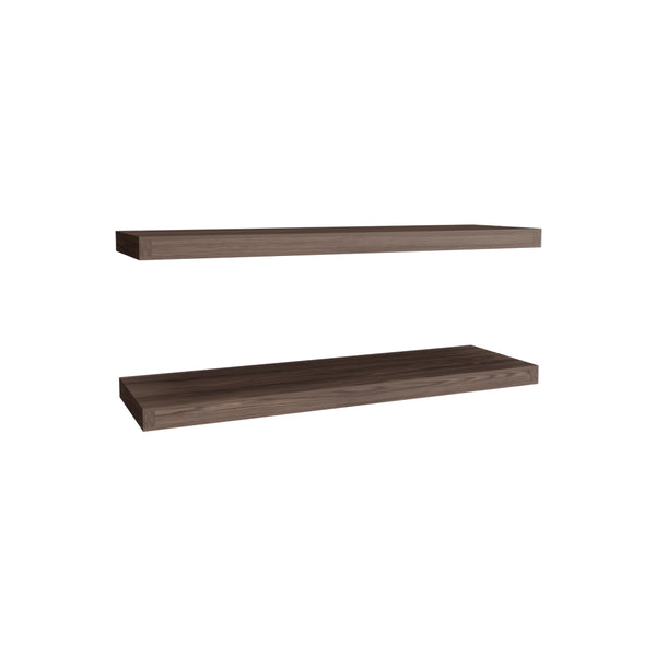 English Elm Floating Shelf Dallas Set of 2 Dark Walnut 32" Engineered Wood Floating Shelves Modern Wall Storage B092P238751