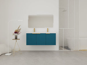 English Elm 48" Modern Wall-Mounted Bathroom Vanity With Resin Double Sink & Soft-Close Doors For Stylish Storage P1 W999S00351-GIGA