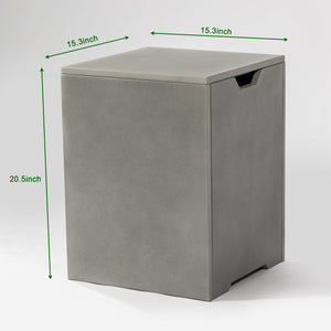 English Elm Propane Tank Cover with Lockable Iron Holder, Side Table & Storage, Stable Outdoor Gas Cylinder Organizer W853P208879