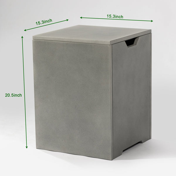 English Elm Propane Tank Cover with Lockable Iron Holder, Side Table & Storage, Stable Outdoor Gas Cylinder Organizer W853P208879