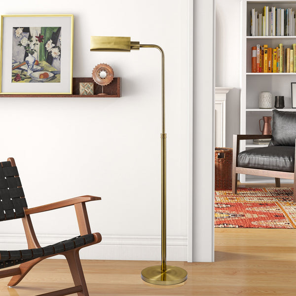 English Elm Ashcroft Furniture - Minimalist Floor Lamp - Slim Sculptural Lighting For Modern Living Rooms & Bedrooms With Gold Shade B183P315092