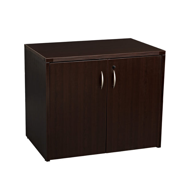 OSP Home Furnishings Napa Locking Two Door Storage Cabinet with Adjustable Shelf for Office or Workspace Espresso NAP-13-ESP