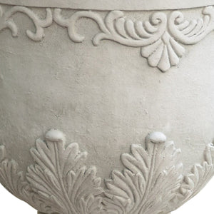 English Elm Moroccan Handcrafted Urn Planter with Artisan Texture for Patio or Living Room Decor 52168.00WHI