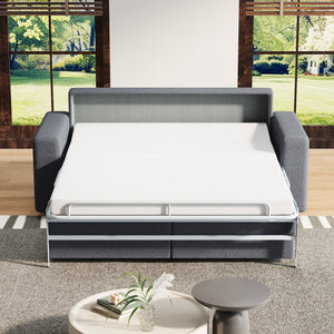 English Elm Pull Out Sofa Bed Full Size Sleeper Sofa with Memory Foam Dual-Layer Mattress, Space-Saving Loveseat DARK GREY W3795P357849