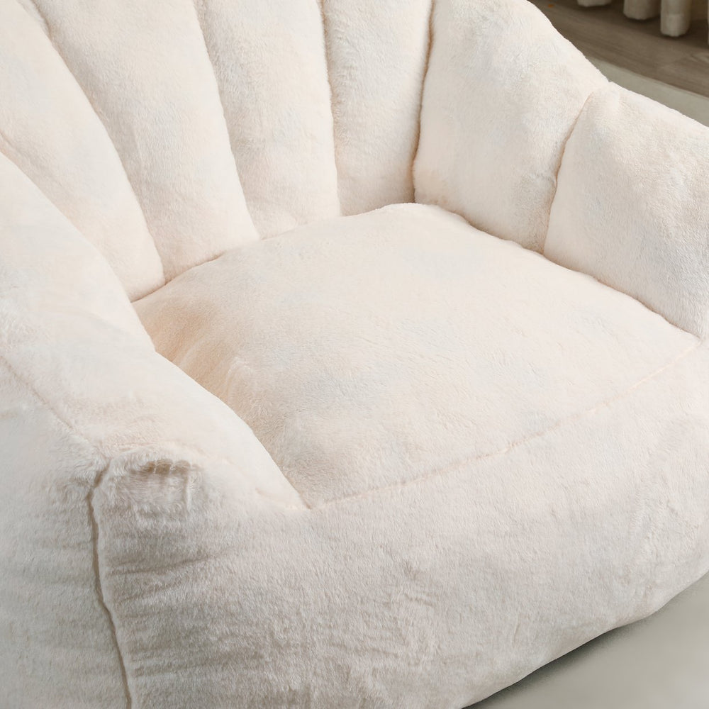 English Elm Bean Bag Chair - Luxurious Faux-Fur Sofa With High-Density Foam For Ultimate Comfort & Style W2200P313805