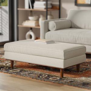 English Elm Morrison Large Rectangular Ottoman - Eco-Friendly, Stylish Centerpiece For Modern Living Rooms & Comfort B136P364271