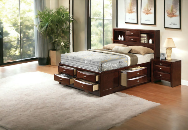 English Elm Ireland Espresso Finish Platform Bed With Ample Storage For Organized, Stylish Bedrooms B2726S00393