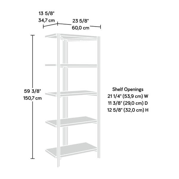 English Elm Bookcase, Versatile Brown-Finish Design With Durable Metal Frame For Modern & Rustic Interiors B356P367754