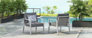 English Elm Christopher Knight Home® - [Set Of 2] Silver Aluminum Lounge Chairs With Plush Cushions & Chic Rope Accents For Modern Spaces N767P237034W_2