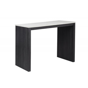 English Elm 47 Faux Marble Sled Counter Height Dining Table 47.25"W Compact Espresso Legs Tufted Chic Bistro Decor B011P375262