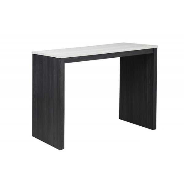 English Elm 47 Faux Marble Sled Counter Height Dining Table 47.25"W Compact Espresso Legs Tufted Chic Bistro Decor B011P375262