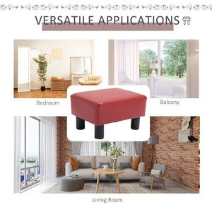 English Elm Homcom Stylish Faux Leather Ottoman Footrest - Compact Rectangular Padded Stool For Any Space W2225P217642