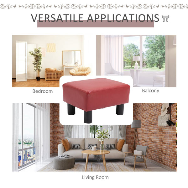 English Elm Homcom Stylish Faux Leather Ottoman Footrest - Compact Rectangular Padded Stool For Any Space W2225P217642