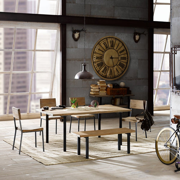 JLA Home INK+IVY - Dining Tacoma Side Chairs Set of 2 - Industrial Mindi Wood Seats, Powder-Coated Steel Frames, Ergonomic Comfort FPF20-0337