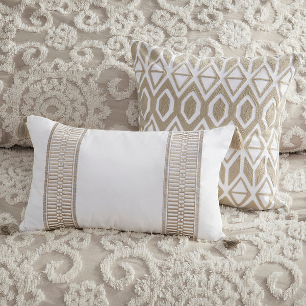 English Elm Cotton Suzanna Duvet Cover Mini Set Full/Queen — Tufted Medallion Chenille Embroidery, OEKO-TEX Certified taupe 17.32 L x 15.35 W x 6.69 H B03595779