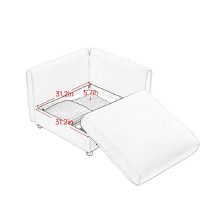 English Elm Stylish White Chenille 2-Seater Sofa With Hidden Storage, Ergonomic Design For Small Spaces W714S01034-GIGA