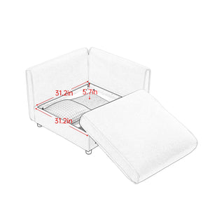 English Elm Elegant White Chenille Sofa With Hidden Storage, Ergonomic Support, & Modular Design For Modern Living W714S01037