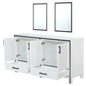 English Elm White Double Bath Vanity 60" W With Two Mirrors – Elegant Storage Solution For Any Bathroom Style B2731S00580-GIGA