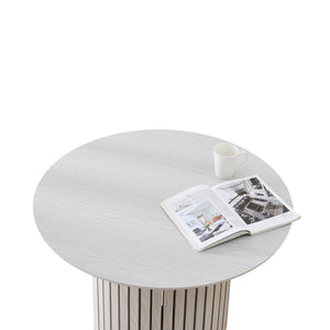 English Elm Modern Bamboo & Plywood Dining Table with Slim Trestle Base, Easy Assembly, Stain‑Resistant Top for Compact Homes N842P284570W