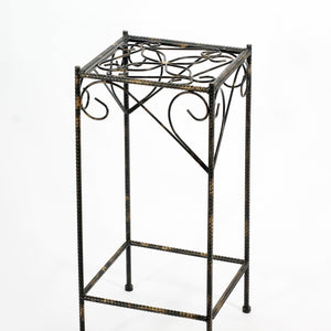 English Elm 26.18" Large Celtic Clover Square Plant Stand — Black/Gold Cast Metal, Durable Powder-Coat Finish, Fully Assembled 26.18" B072115985