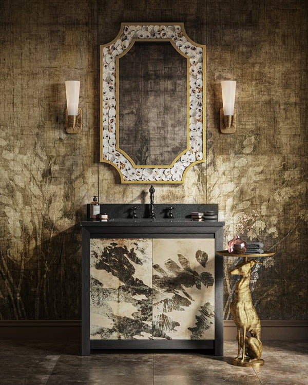 Currey & Company Ballyregan Brass Accent Table - Whimsical Greyhound Base & Antique Finish For Chic Home Decor Gold Cast Aluminum 4000-0239-currey-company