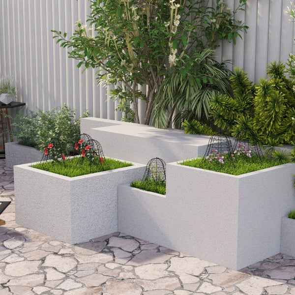 English Elm Outsunny Stackable Garden Crop Cages - 6 Pack Metal Cloche Protectors For Plants, 16" X 13" W2225P174485-GIGA