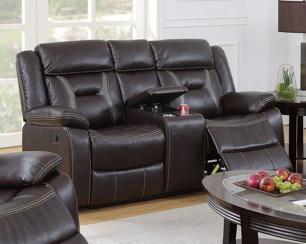 English Elm Modern Power Reclining Loveseat Gel Leatherette Console Cup Holders Media Room B011P467558