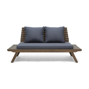 English Elm Christopher Knight Home® - SEDONA Acacia Wood Loveseat with Water-Resistant Cushions and Wide Seat Panel for Outdoor Comfort DARK GREY 68.5 L x 32 W x 11.25 H 63745.00DGRY