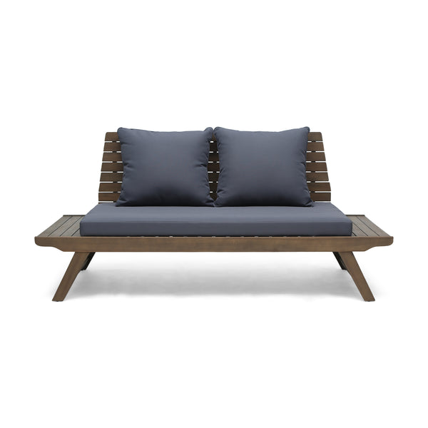 English Elm Christopher Knight Home® - SEDONA Acacia Wood Loveseat with Water-Resistant Cushions and Wide Seat Panel for Outdoor Comfort DARK GREY 68.5 L x 32 W x 11.25 H 63745.00DGRY