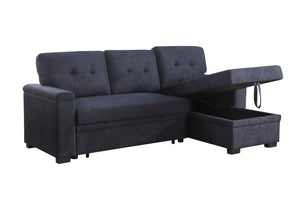 English Elm Jardin Woven Beige Sectional Sleeper Sofa with Reversible Storage Chaise for Living Rooms B2749S00246