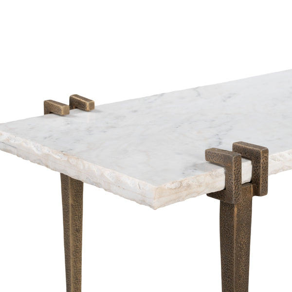Zuo Modern Rench Console Table - Elegant White Marble & Iron Design For Modern Living Spaces & Entryways White Natural Marble,Iron 110593-zuo-modern