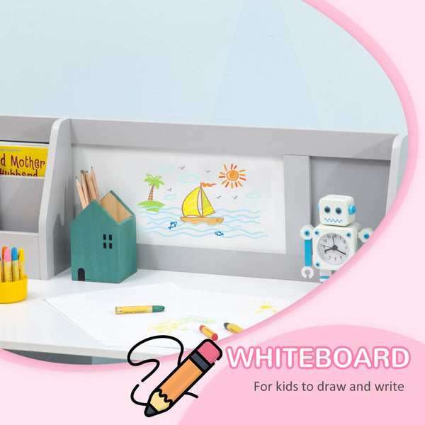 English Elm Qaba Toddler Desk And Chair Set With Whiteboard, Storage, Ergonomic Design For Kids' Creativity & Study W2225P249756-GIGA