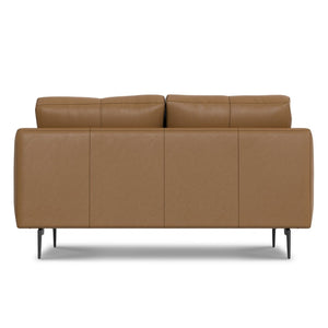 English Elm Stevens 60-Inch Genuine Leather Loveseat - Luxurious, Compact Comfort For Stylish Living Spaces B136P364281-GIGA
