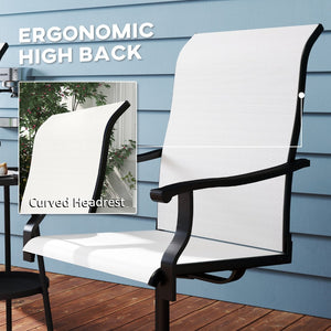 English Elm Outsunny Swivel Patio Dining Chairs Set of 2 with Breathable Mesh and Steel Frame W2225P485548