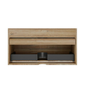 English Elm Grace Floating Oak Bathroom Vanity Wall Mounted with Soft Close Drawers Modern Style W1865P352873