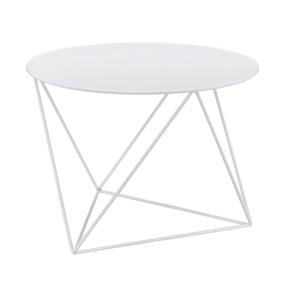English Elm Metal Modern Geometric Round Accent Table with Irregular Metal Base for Contemporary Living Room Decor White B016P311275