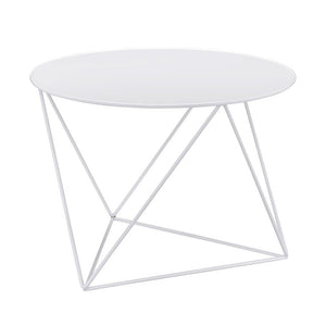 English Elm Metal Modern Geometric Round Accent Table with Irregular Metal Base for Contemporary Living Room Decor White B016P311275