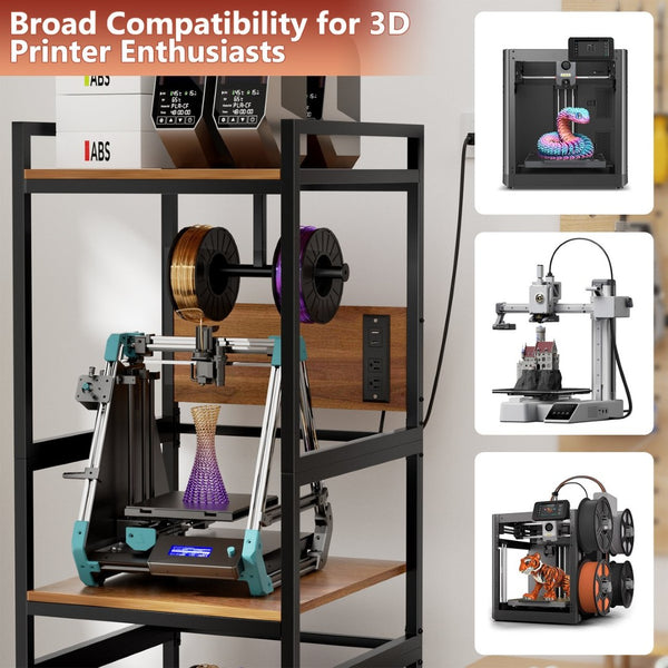 English Elm 3d Printer Open Frame Workstation Heavy Steel Build with Spool Holder and Power Panel W3190P395815