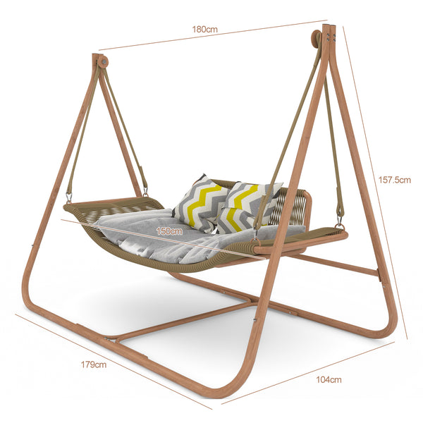English Elm Hammock Heavy-Duty Steel C-Stand for Hammock & Egg Chairs - Indoor Outdoor Portable, Rust-Resistant Gold+Brown W2707P184379