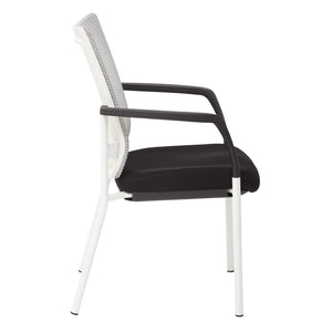 OSP Home Furnishings Progrid® Mesh Back Visitor Chair with Lumbar Support and Padded Seat for Office Black 8810W-3M