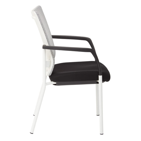 OSP Home Furnishings Progrid® Mesh Back Visitor Chair with Lumbar Support and Padded Seat for Office Black 8810W-3M